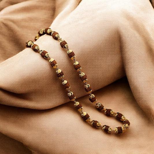 Gold-Plated Rudraksha Mala